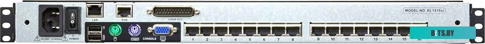 Aten KL1516AiM-AXA-RG 16-и портовый Dual Rail ЖК IP KVM-переключатель (IP KVM switch) с подключением по кабелю Cat5