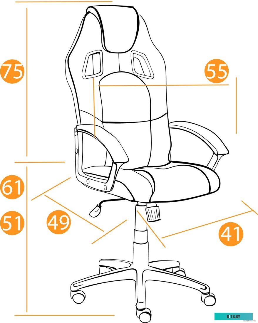 TetChair Driver (флок/ткань, серый)