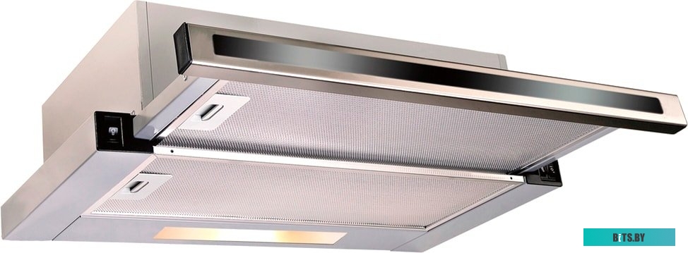 KHP 5637 GNX Встраиваемая вытяжка/ Встраиваемая с выдвижным экраном, ширина 50 см, 2 режима, у, клавишное управление, 600 м3/ч., алюминиевые жировые ф