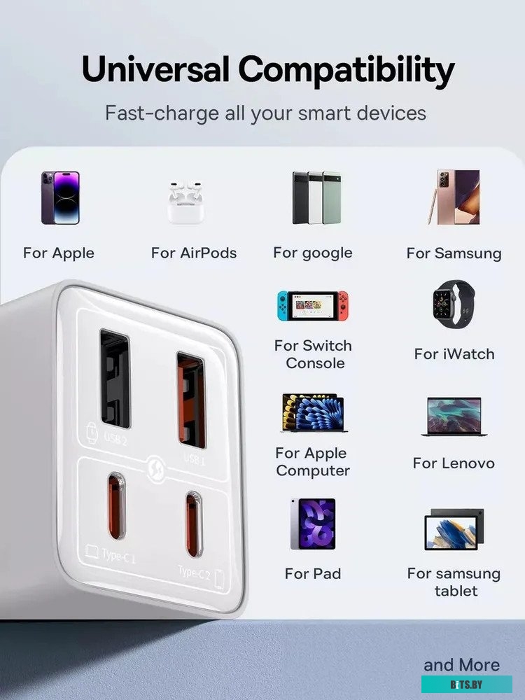 Зарядное устройство Baseus GaN6 Pro Fast Charger 2C+2U 65W P10162701213-00