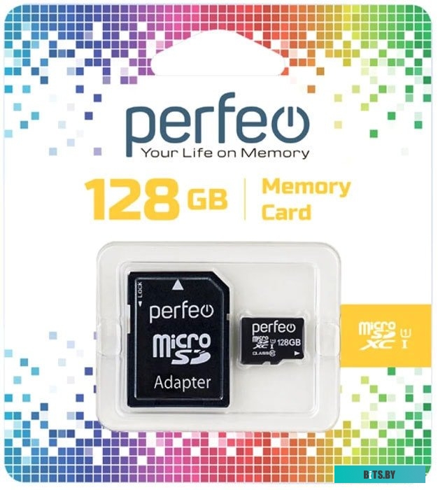 Карта памяти Perfeo microSDXC PF128GMCSX10U1A 128GB (с адаптером)