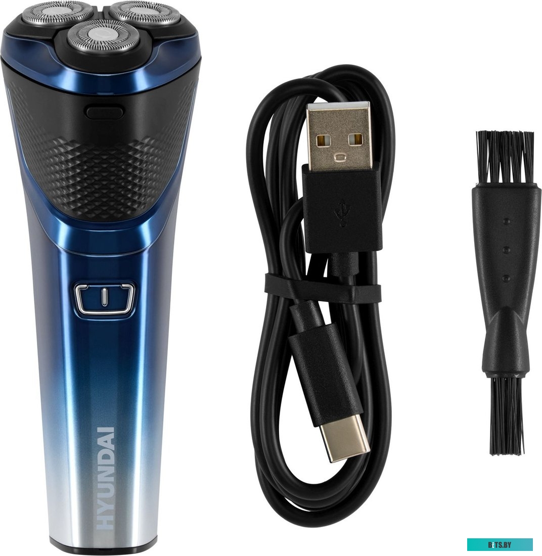 H-SH8089 Бритва роторная Hyundai H-SH8089 реж.эл.:3 питан.:аккум. голубой