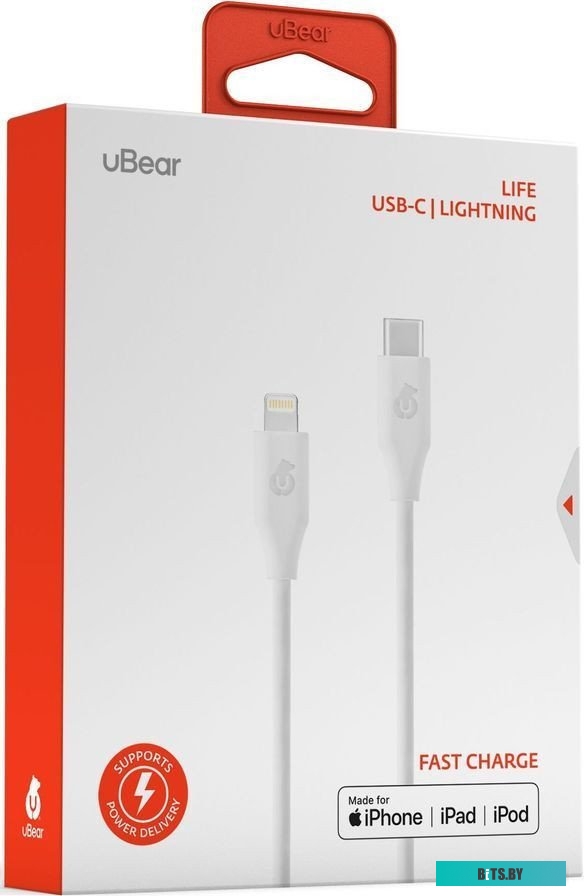 DC11WH12LF-CL uBear Life USB Type-C - Lightning DC11WH12LF-CL (1.2 м, белый)