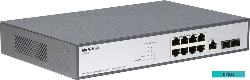 Коммутатор ORIGO OS3110/A1A управляемый L2 коммутатор 8x1000Base-T, 2x1000Base-X SFP OS3110/A1A