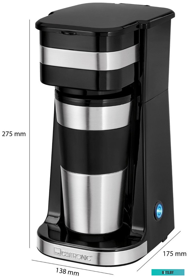 263881 Кофеварка CLATRONIC KA 3733,  капельная,  черный  / нержавеющая сталь [263881]