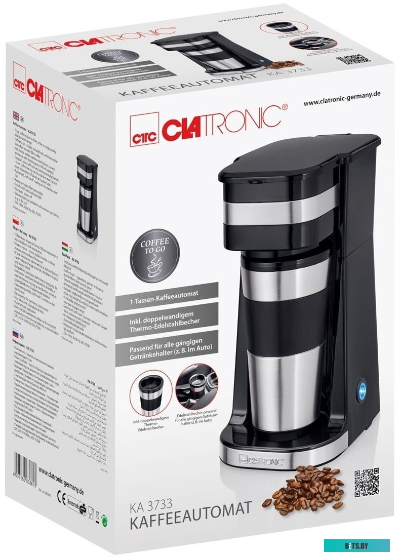 263881 Кофеварка CLATRONIC KA 3733,  капельная,  черный  / нержавеющая сталь [263881]