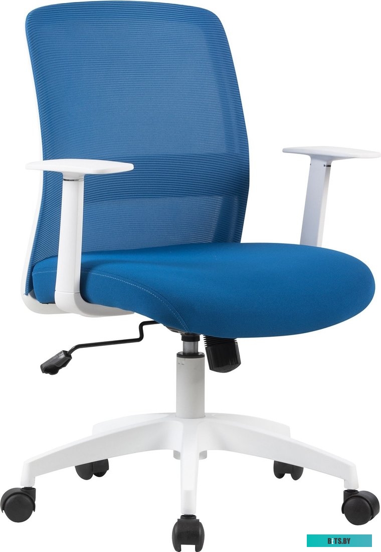 Кресло Cactus CS-WMC333-BL темно-синий сиденье темно-синий сетка/ткань низк.спин. крестов. пластик пластик белый CS-WMC333-BL