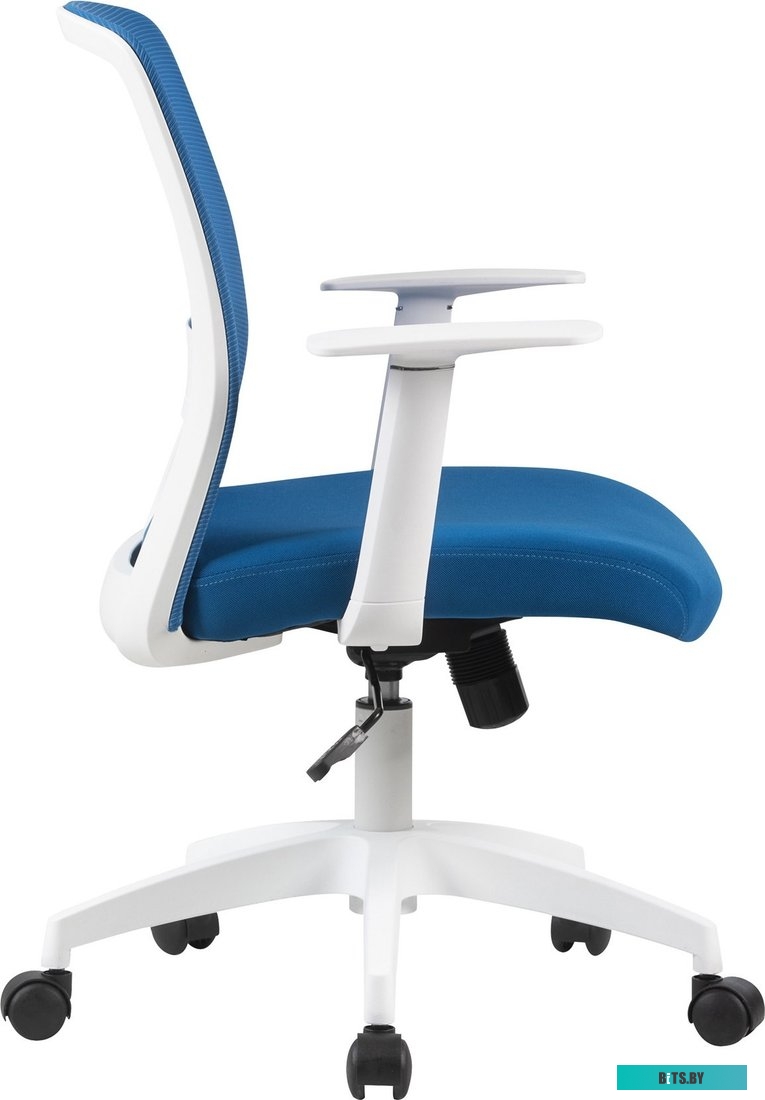 Кресло Cactus CS-WMC333-BL темно-синий сиденье темно-синий сетка/ткань низк.спин. крестов. пластик пластик белый CS-WMC333-BL