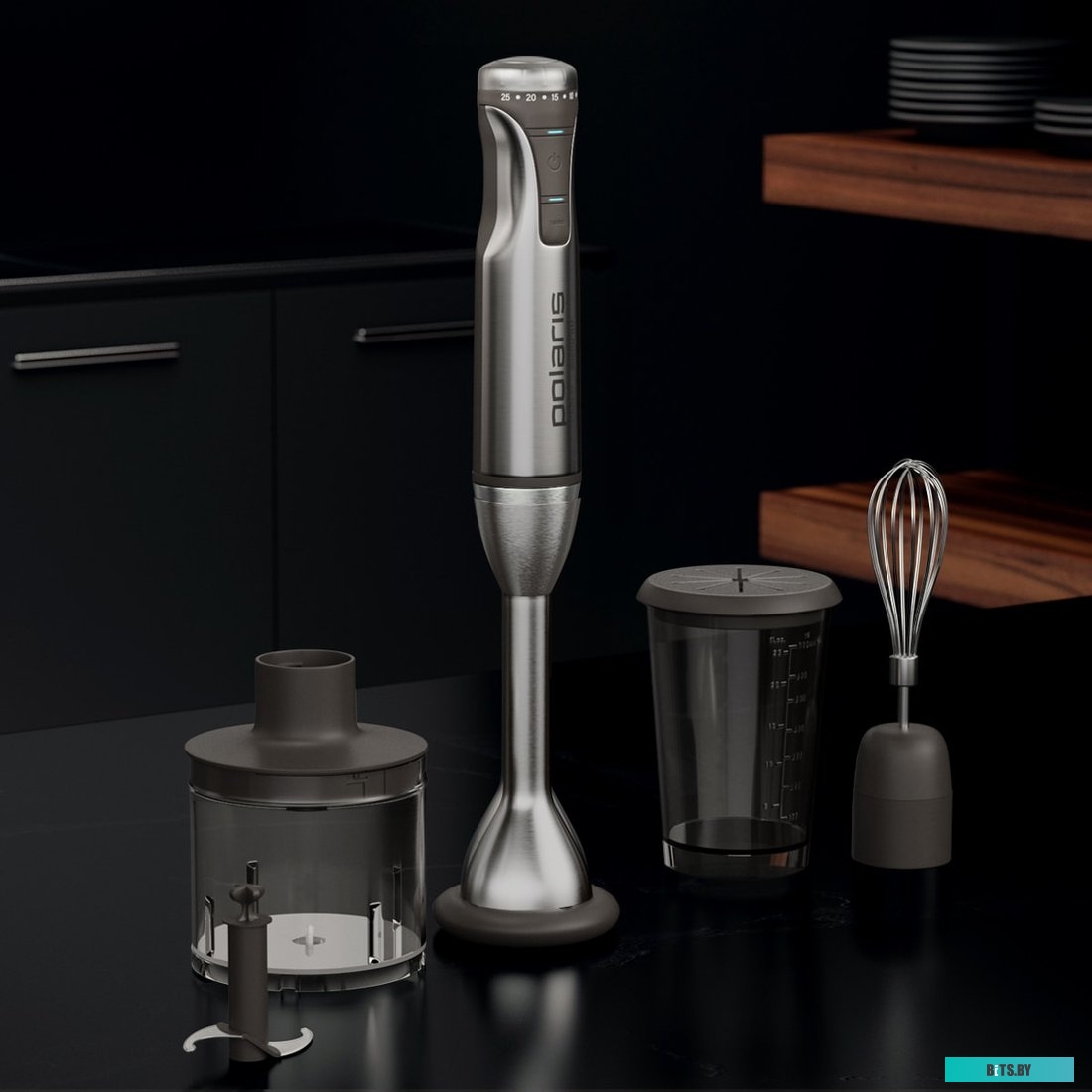 PHB 1591L Блендер POLARIS PHB 1591L Silent,  погружной,  нержавеющая сталь