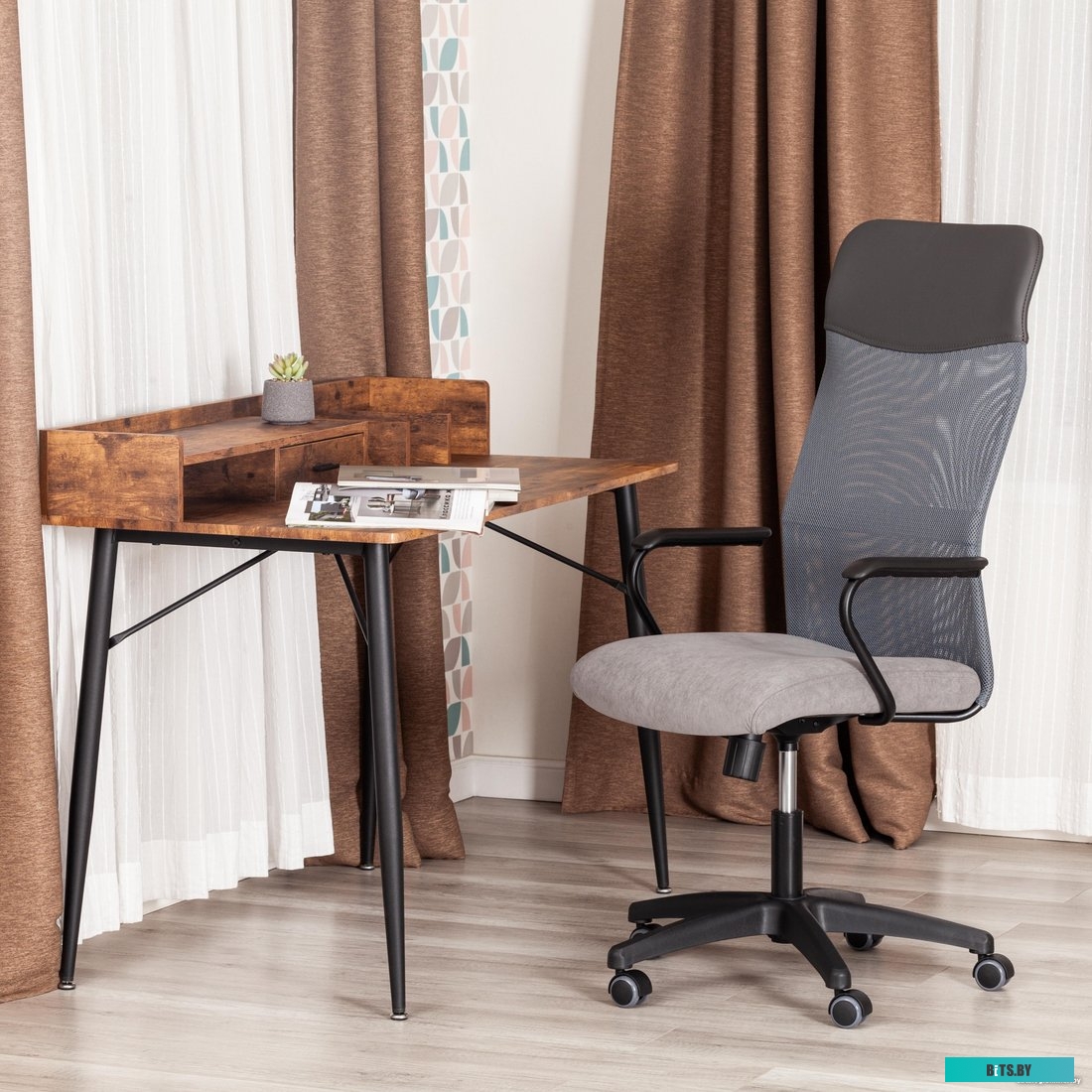 TetChair Practic флок/кожзам (серый)