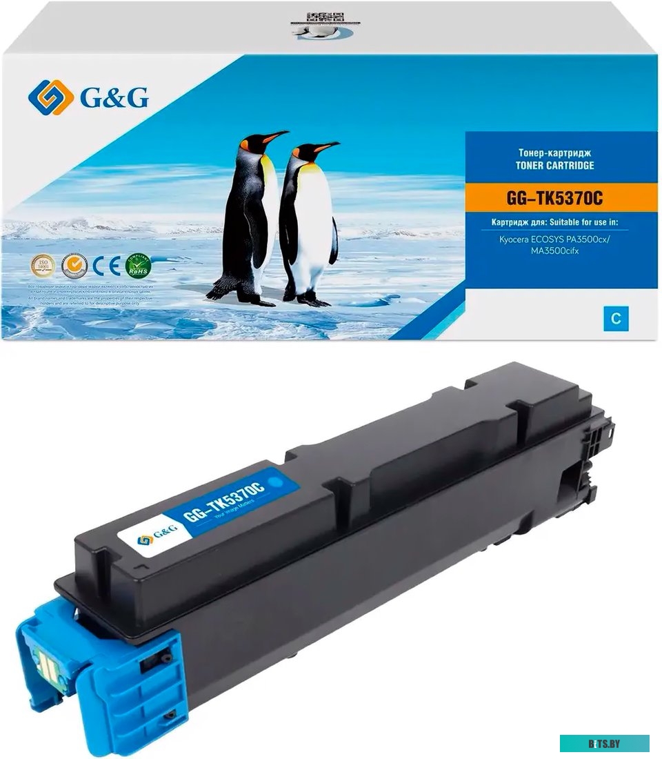 Картридж лазерный G&G GG-TK5370C TK-5370C голубой (5000стр.) для Kyocera ECOSYS PA3500cx/MA3500cifx GG-TK5370C