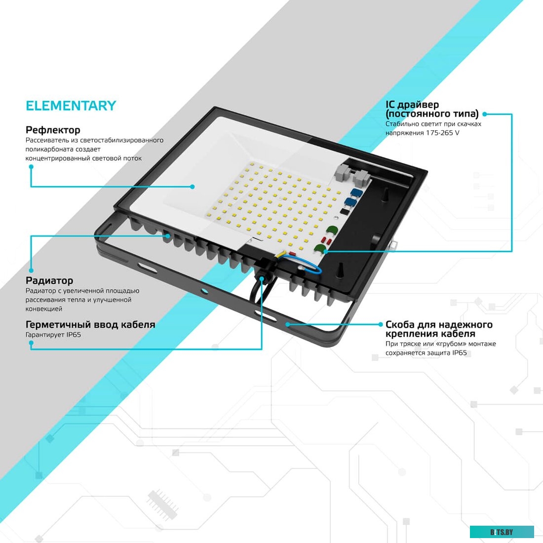 691511150 Прожектор уличный GAUSS 691511150, 150Вт