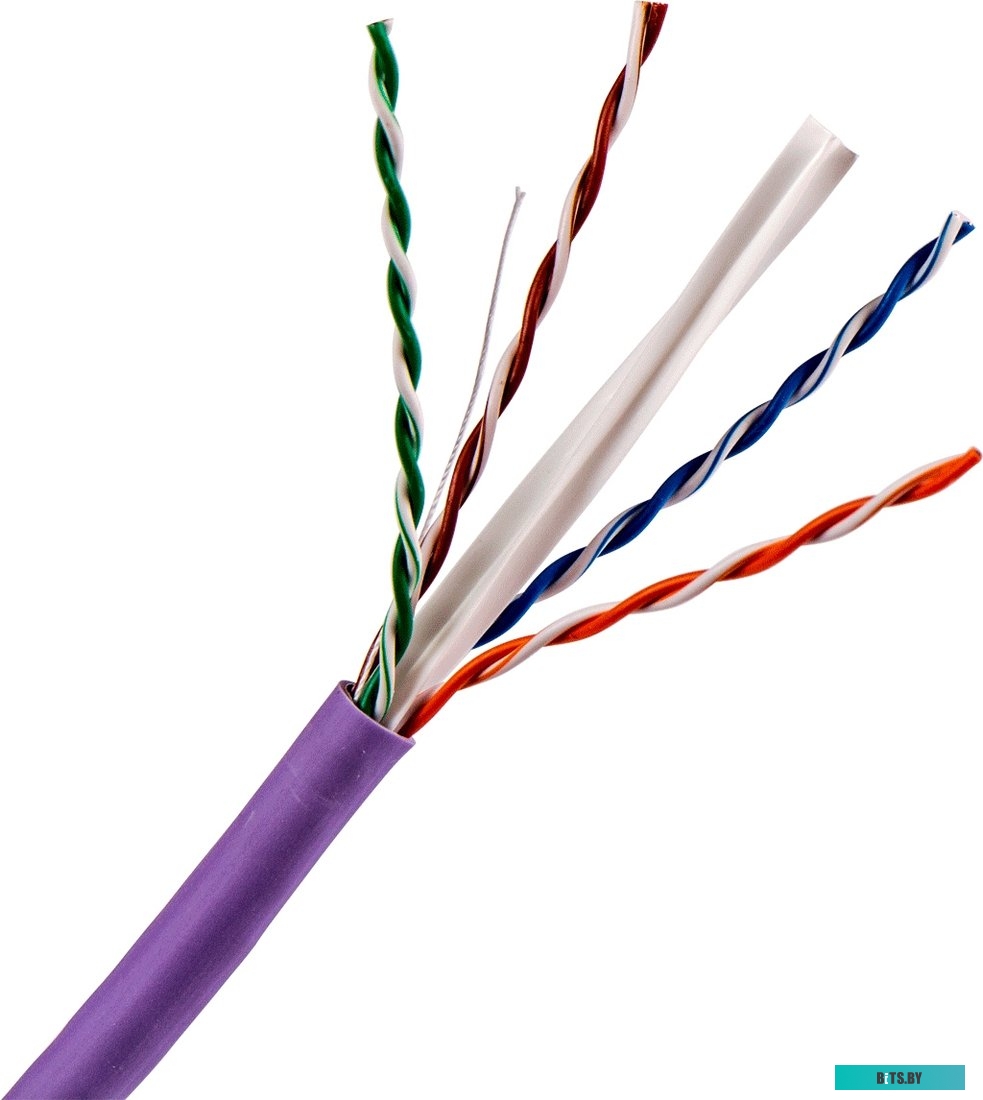Кабель TWT UTP, 4 пары, Кат.6, нг(А)-LS, IEC 60332-3, 305 метров, фиолетовый TWT-6UTP-NGLS