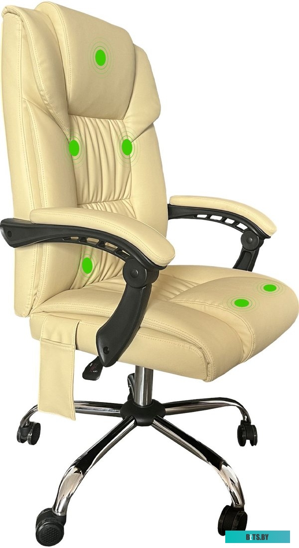 CS-CHR-OC04M-WT Кресло Cactus с вибромассажем CS-CHR-OC04M-WT слоновая кость эко.кожа крестов.