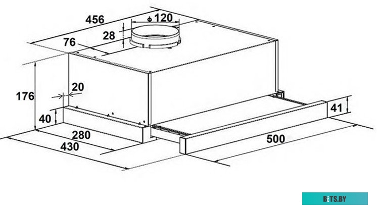 CHAT000034 Встраиваемая вытяжка LEX Hubble G 500 WH, управление кнопочное, белый/стекло белое [chat000034]