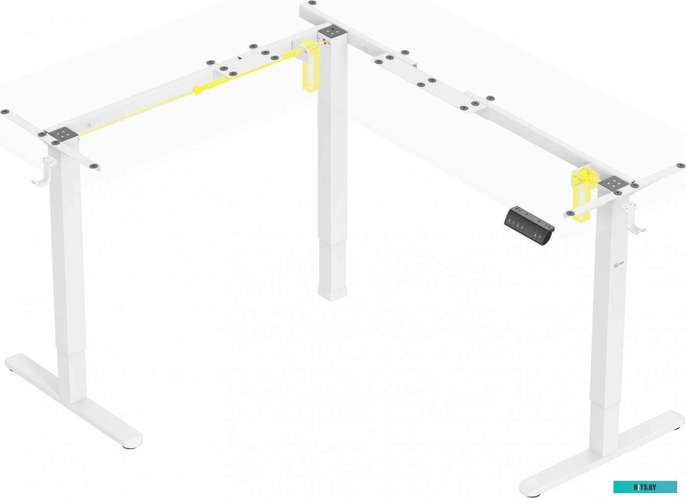 Стол для компьютера Cactus угловой подъёмный столешница МДФ белый каркас белый 140x72x60см (CS-EDXL-WWT) CS-EDXL-WWT