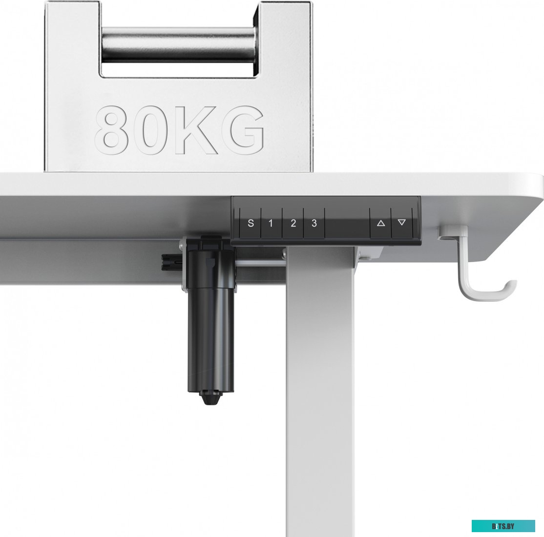 Стол для компьютера Cactus угловой подъёмный столешница МДФ белый каркас белый 140x72x60см (CS-EDXL-WWT) CS-EDXL-WWT