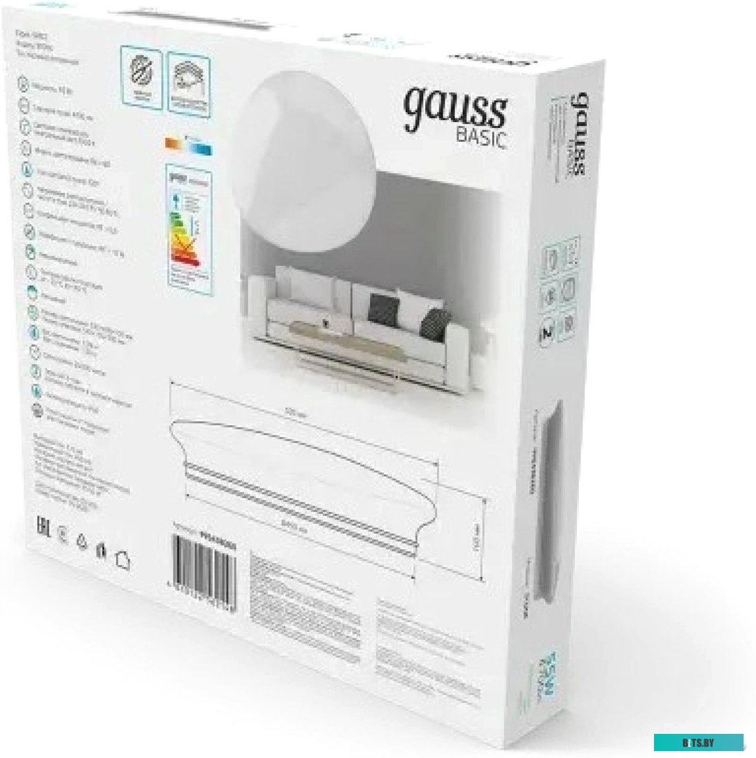 995438260 Светильник Gauss Basic Space Stone наст.-потол. 4000K цв.св.:белый белый (995438260)