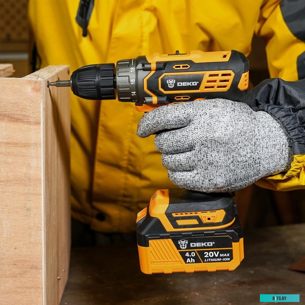 063-4204 Набор электроинструмента DEKO DKCD20/DKAG20-125: дрель-шуруповерт DKCD20, УШМ DKAG20-125, (2 инстр. в компл.) [063-4204]