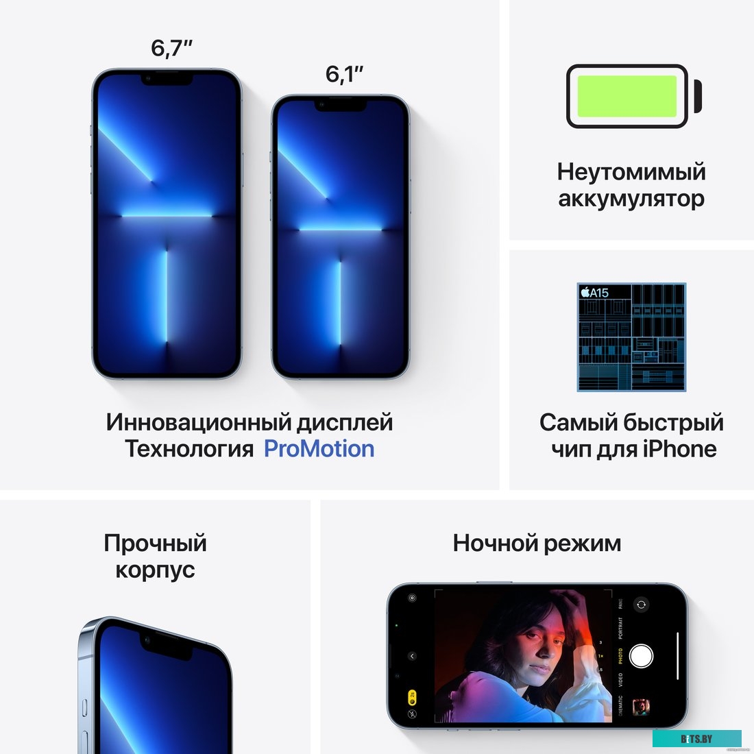 Apple iPhone 13 Pro Max 256GB Восстановленный by Breezy, грейд B (небесно-голубой