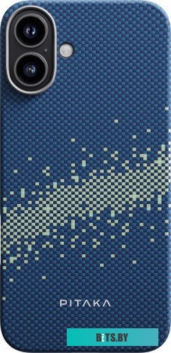 KI1601MYG Pitaka StarPeak Tactile Woven для iPhone 16 (синий)