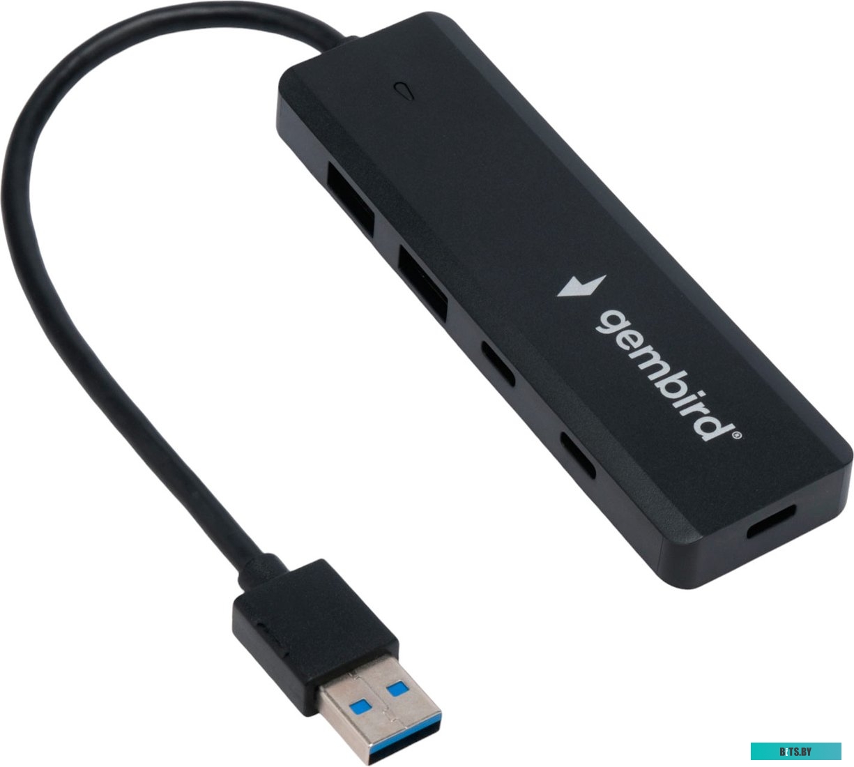 Разветвитель USB3.1 Gembird UHB-C415, 2хUSB, 2хType-C, с доп.питанием (порт Type-C), кабель USB 19см UHB-C415