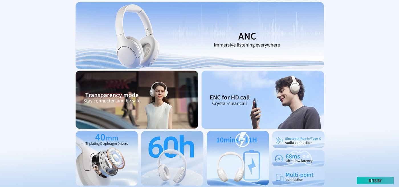 Наушники QCY H3 Lite (белый)