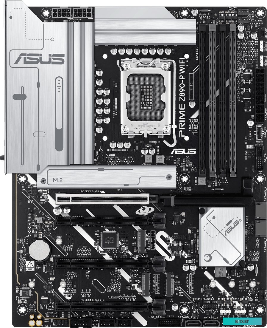 Материнская плата/ MB ASUS INTEL Z890 s1851, 4xDDR5(192GB), 1xPCIe 5.0x16, 3xPCIe 4.0x16, 1xLAN (2.5GbE), Wi-Fi, BT, 4xSATA 6Gb/s, 4xM.2, 1xThunderbol