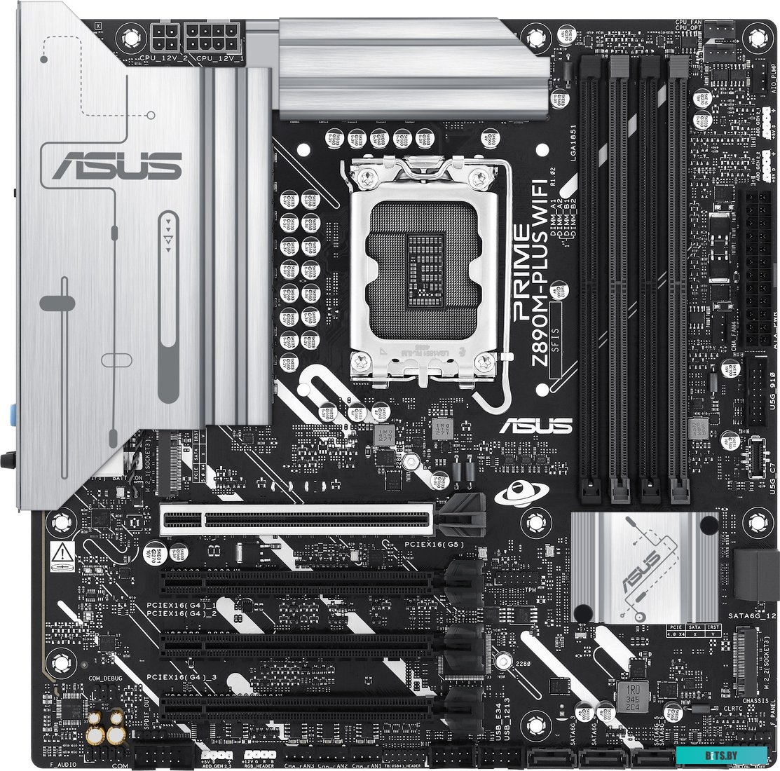 Материнская плата/ MB ASUS INTEL Z890 s1851, 4xDDR5(192GB), 1xPCIe 5.0x16, 3xPCIe 4.0x16, 1xLAN (2.5GbE), Wi-Fi, BT, 6xSATA 6Gb/s, 3xM.2, 1xUSB-C, 7xU