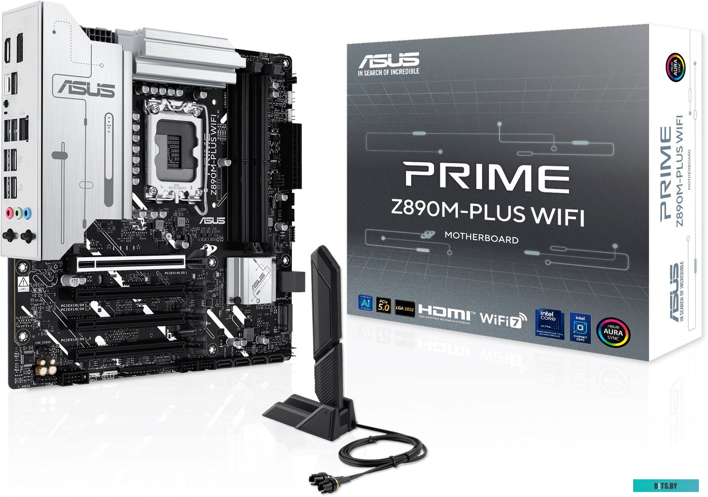 Материнская плата/ MB ASUS INTEL Z890 s1851, 4xDDR5(192GB), 1xPCIe 5.0x16, 3xPCIe 4.0x16, 1xLAN (2.5GbE), Wi-Fi, BT, 6xSATA 6Gb/s, 3xM.2, 1xUSB-C, 7xU