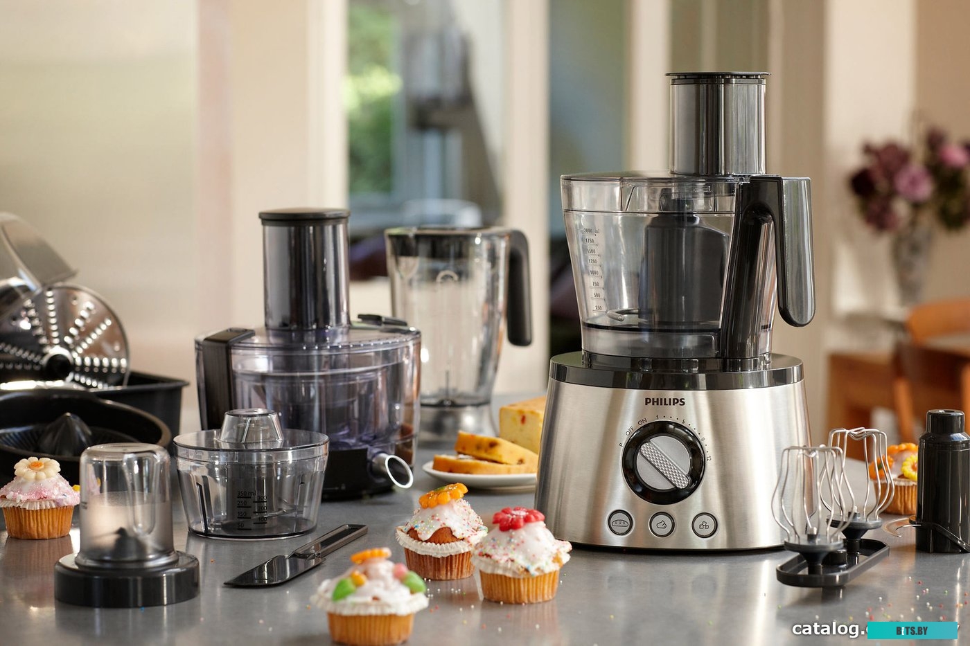 Кухонный комбайн Philips HR7778/00, серебристый