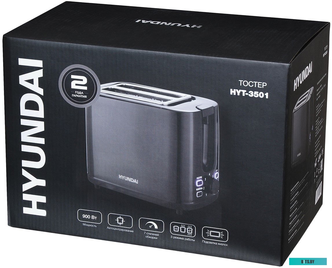 HYT-3501 Тостер HYUNDAI HYT-3501,  черный