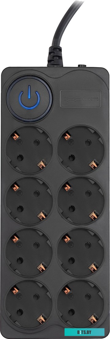BK-8-EU-3-16-B Сетевой фильтр Ippon BK-8-EU-3-16-B 3м (8 розеток) черный (коробка)