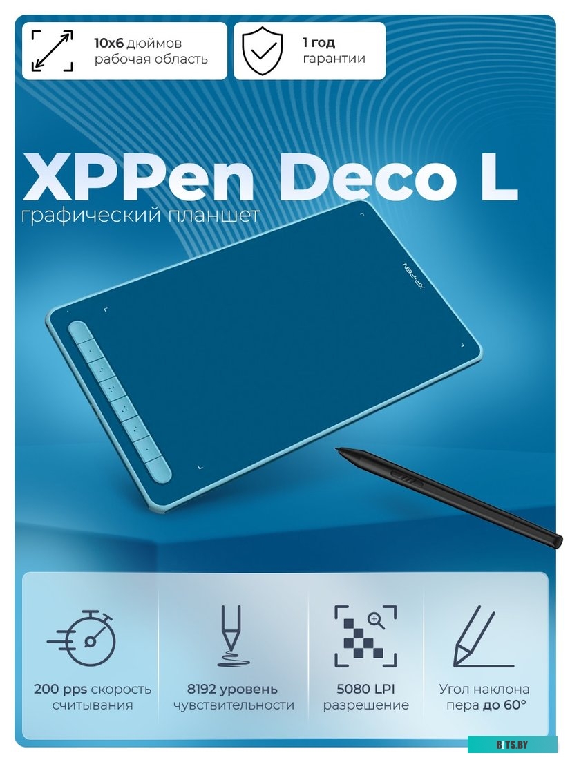 Графический планшет XP-Pen Deco L (синий)