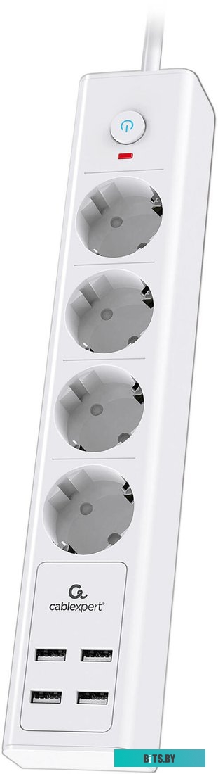 Сетевой фильтр Cablexpert EXN-4-U4-W-2 Exnovo, 4р, 16А, 4хUSB, 3.4A, 2м, ур.защиты 4+, белый EXN-4-U4-W-2