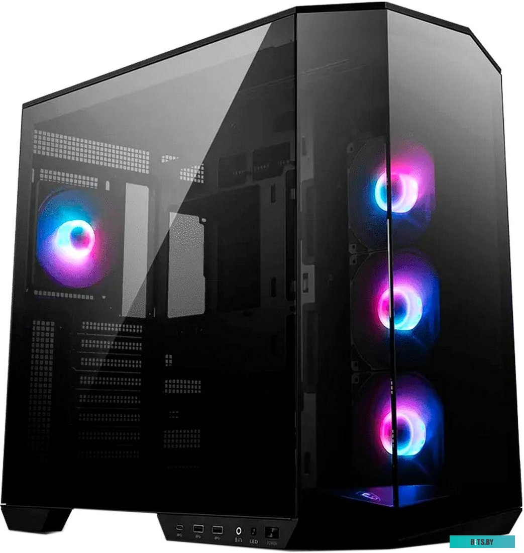 Корпус MSI MAG Pano 100R PZ , Mid Tower, ATX, 2xUSB 3.2 Gen 1, 1xUSB 3.2 Gen2 Type-C, 3x120mm ARGB Reverse Blade Fan, 1x120mm ARGB Fan, ARGB+PWM Contr