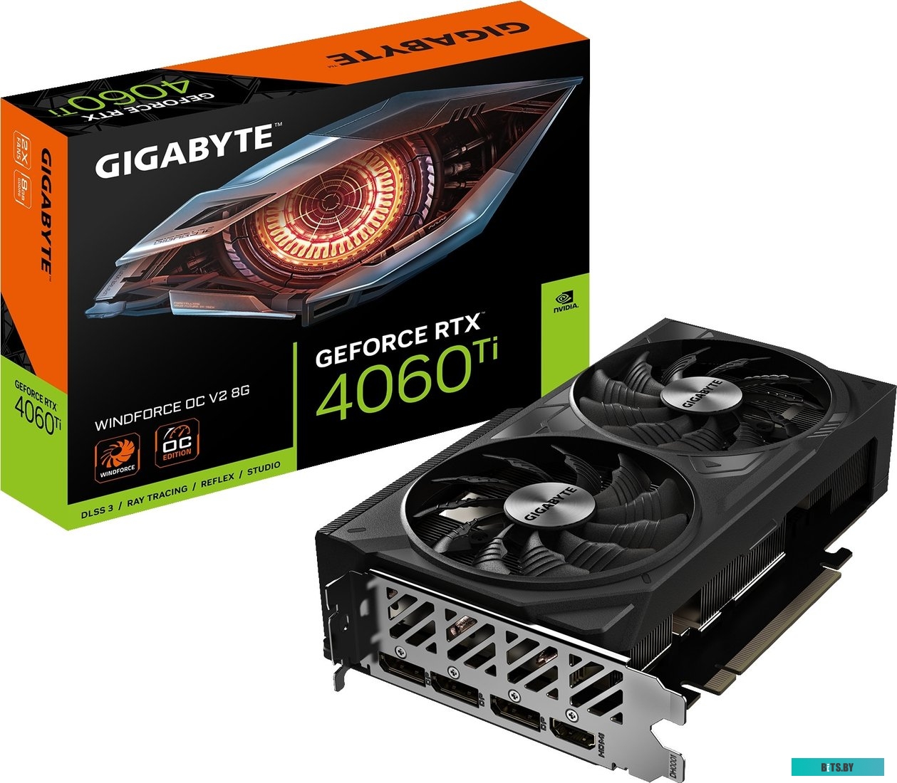 Видеокарта GIGABYTE NVIDIA GeForce RTX 4060 Ti GV-N406TWF2OCV2-8GD