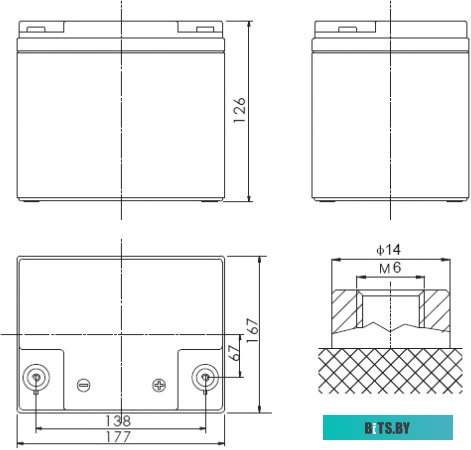 Аккумулятор для ИБП Powerman CA12240/UPS (12В/24 А·ч)