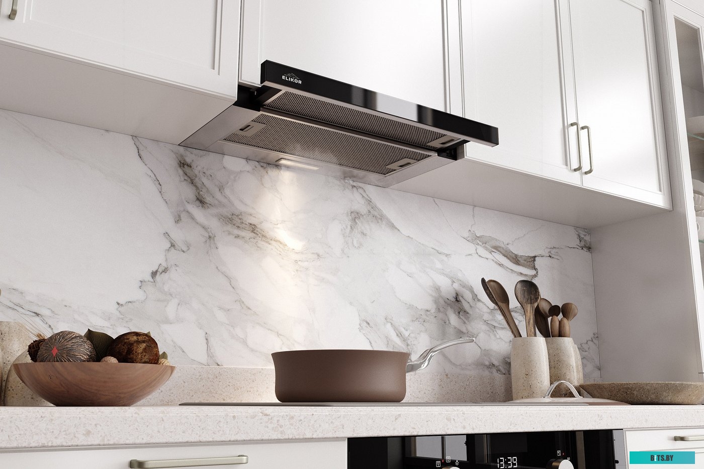 940982 Вытяжка INTEGRA GLASS 60N-400-V2D STEEL/BLACK ELIKOR