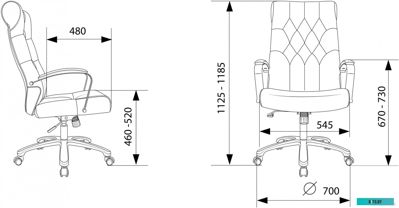 Бюрократ T-9928SL Fabric (черный Italia Black/крестовина металл хром)