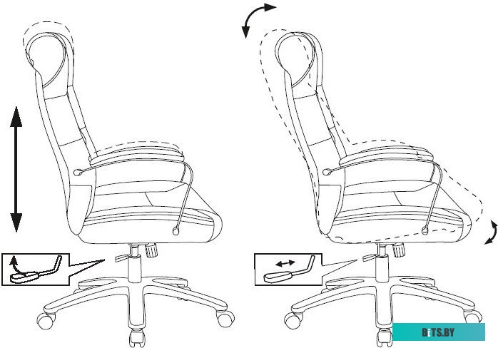 Бюрократ T-9928SL Fabric (черный Italia Black/крестовина металл хром)