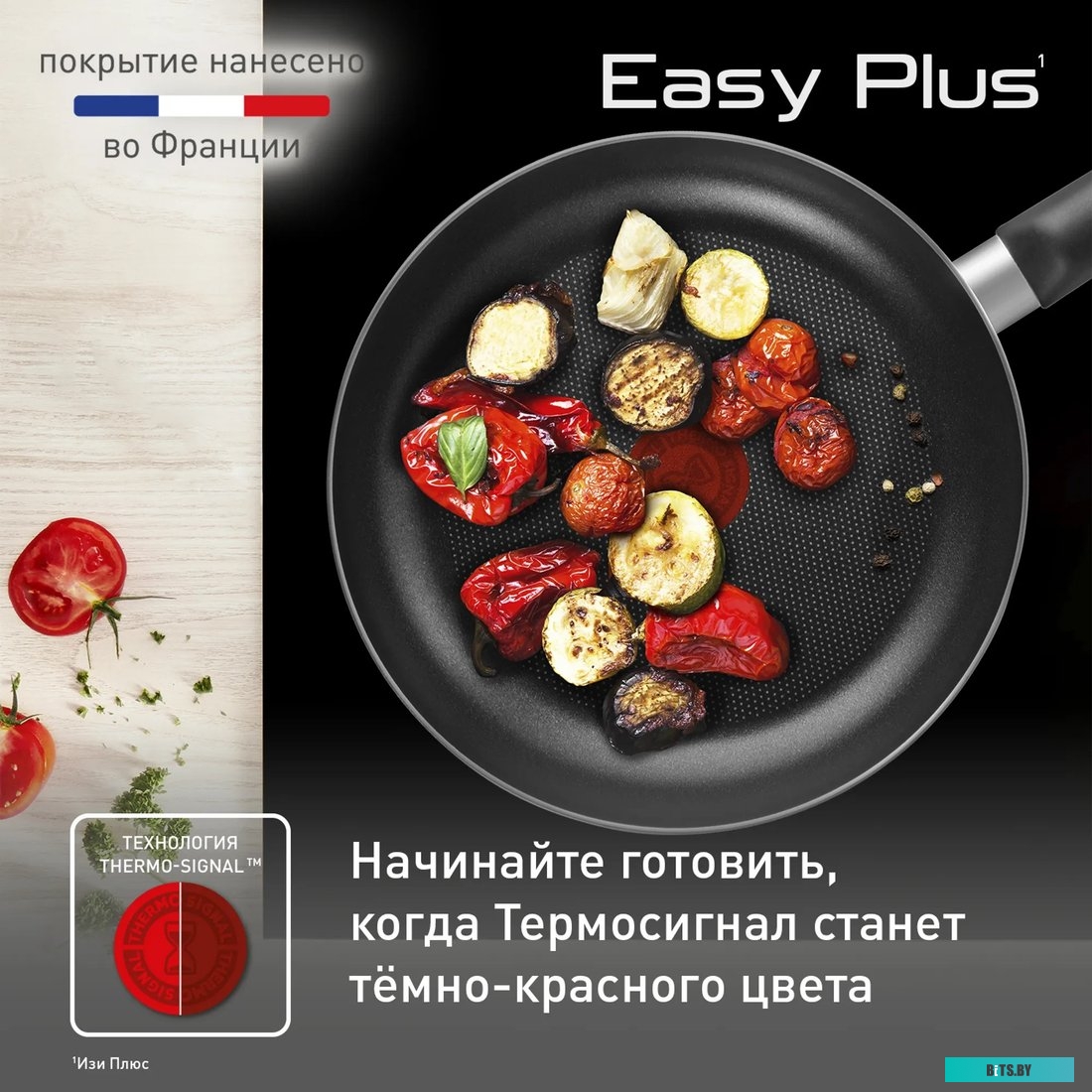 9100054100 Сковорода Tefal Easy Plus 04237924, 24см, с крышкой,  черный [9100054100]