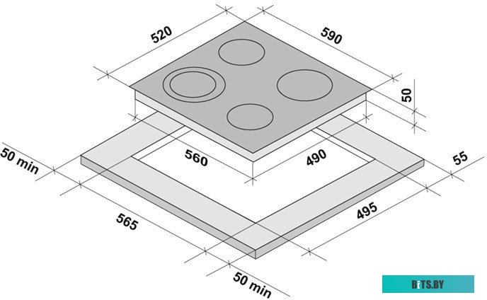 КА-00002731 Электрическая варочная панель Krona ORSA 60 BL/S,  Hi-Light,  независимая,  черный