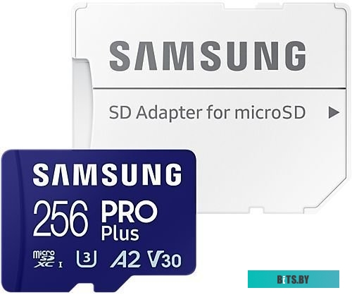 Карта памяти MicroSDXC 256GB Samsung MB-MC256SA/EU EVO PLUS, U3, V30, A2, UHS-I, Class 10, 160 MB/s MB-MC256SA/EU