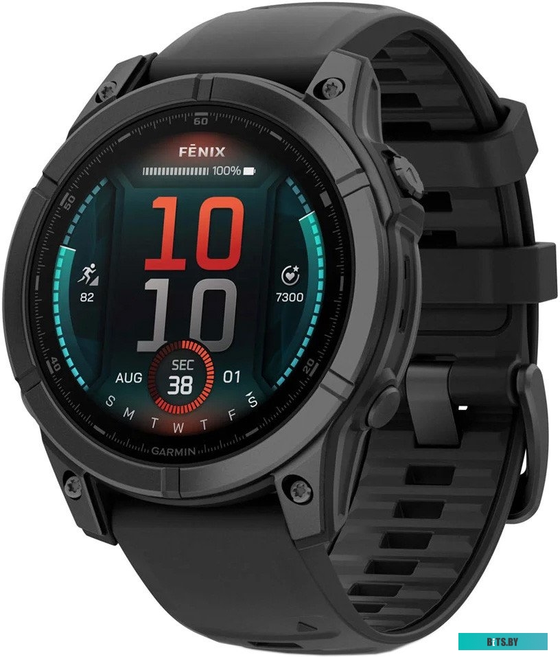 010-03025-01 Garmin Fenix 8 E 47мм (серая сталь, черный силиконовый ремешок)