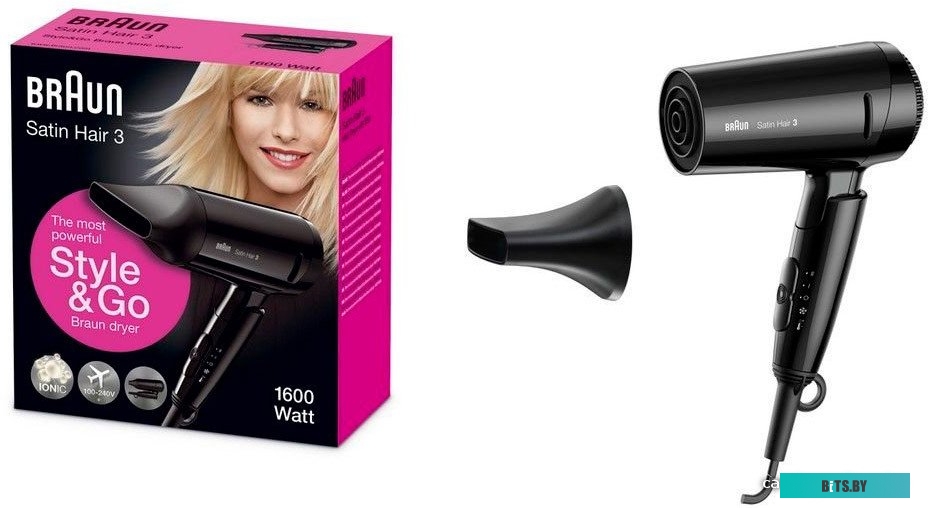 BRHD350E Фен Braun BRHD350E, дорожный, 1600Вт, черный