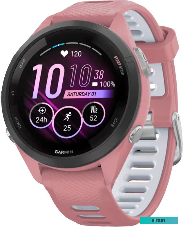 010-02810-15 Смарт-часы Garmin Forerunner 265S,  27.5мм,  1.1",  черный/розовый / розовый [010-02810-15]