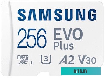 Флеш карта microSDXC 256GB Samsung EVO Plus Class 10, A2, V30, R160 МБ/с, <MB-MC256SA/APC> MB-MC256SA/APC