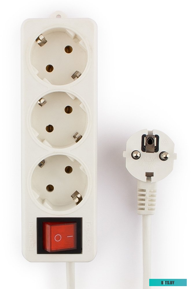 Сетевой фильтр (удлинитель) Гарнизон 3 розетки, белый, 2 м (ELB-G3-W-2)