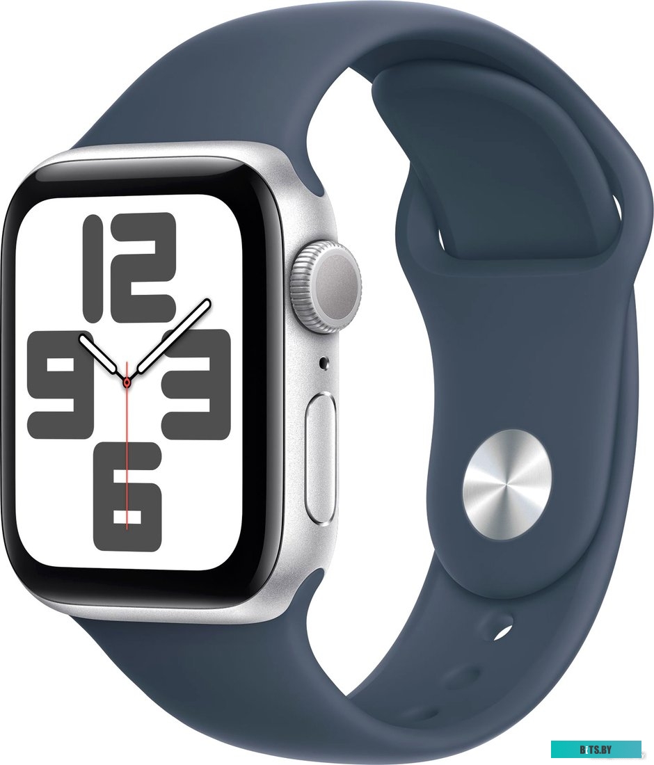 Смарт-часы Apple Watch SE 2024 A2722 40мм OLED корп.серебристый Sport Band рем.синий разм.брасл.:130-180мм (MXEC3LL/A) MXEC3LL/A